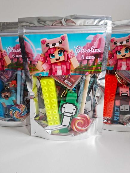 Kit Papelaria Saquinho Zip Personalizado Roblox