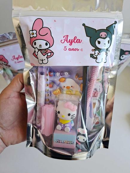Kit Papelaria Saquinho Zip Personalizado Sanrio