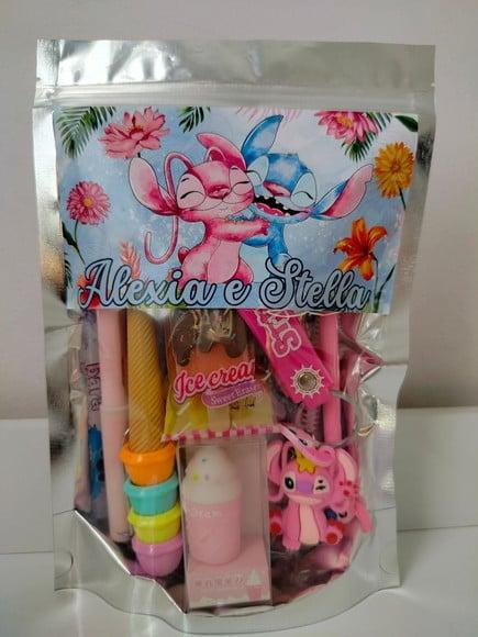 Kit Presente Papelaria Fofa Saquinho Lembrancinha Stitch