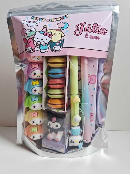 Kit Premium Papelaria Fofa Saquinho com 6 Itens Sanrio