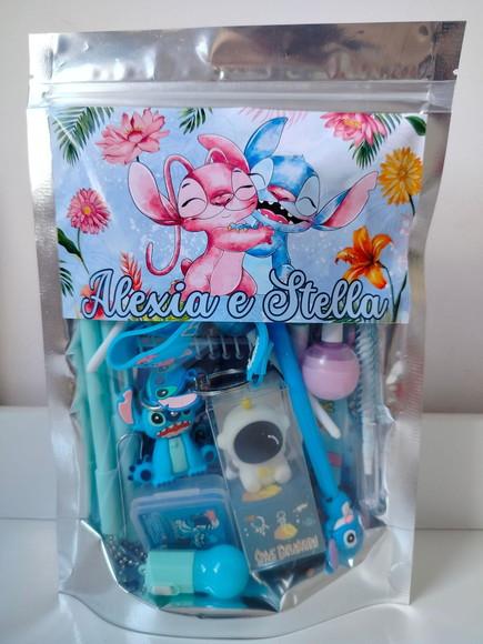 Kit Presente Papelaria Fofa Saquinho Lembrancinha Stitch