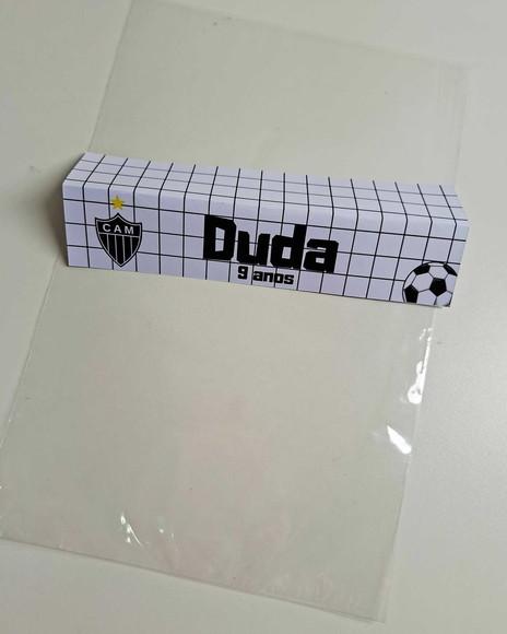 Lapela Personalizada 20x4cm com Saquinho Futebol
