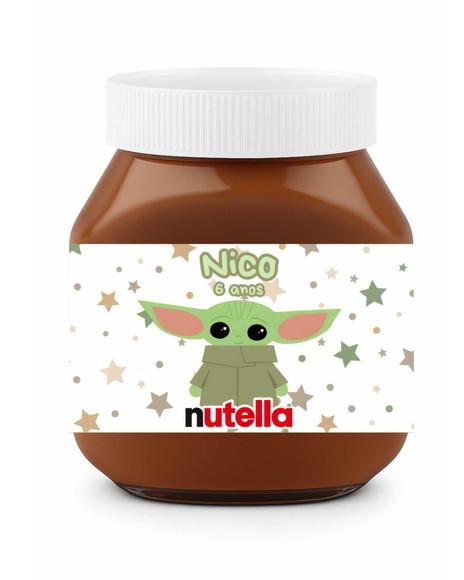Rótulo Adesivo Mini Nutella Personalizado Baby Yoda