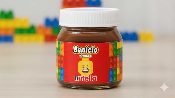 Rótulo Adesivo Mini Nutella Personalizado Lego