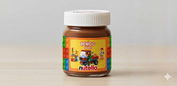 Rótulo Adesivo Mini Nutella Personalizado Lego