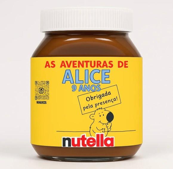 Rótulo Adesivo Mini Nutella Personalizado Capivara