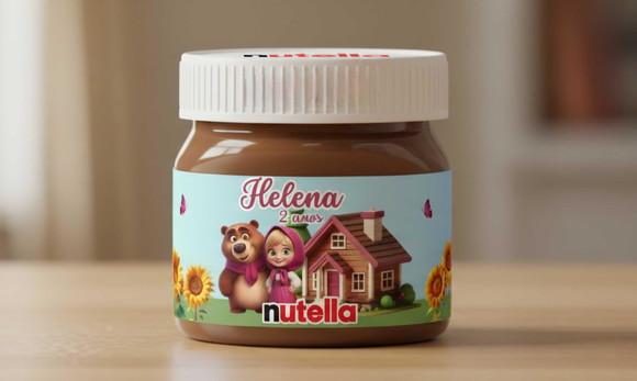 Rótulo Adesivo Mini Nutella Personalizado Urso