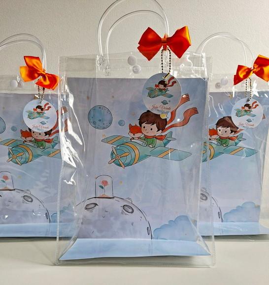 Sacola Bolsa Cristal Personalizada 20x28 Pequeno Príncipe