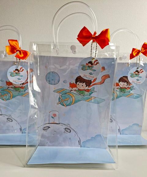 Sacola Bolsa Cristal Personalizada 20x28 Pequeno Príncipe