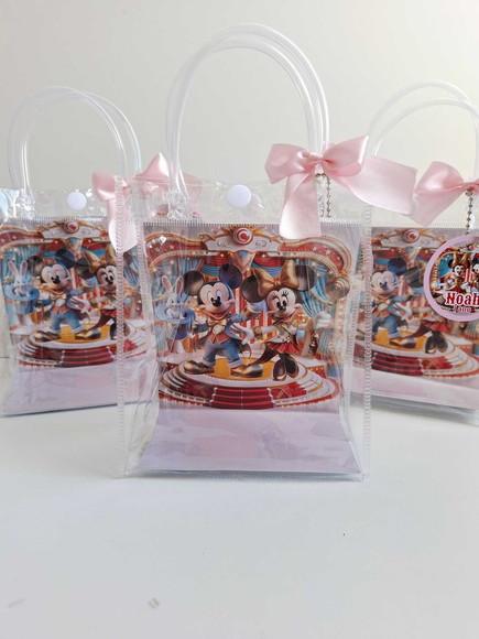 Sacolinha Cristal Personalizada 15x13 Mickey Minnie