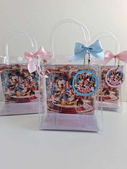 Sacolinha Cristal Personalizada 15x13 Mickey Minnie