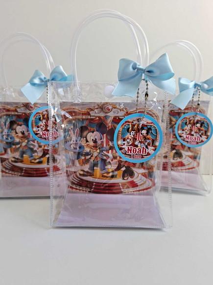Sacolinha Cristal Personalizada 15x13 Mickey Minnie