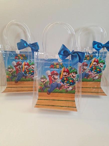 Sacolinha Cristal Personalizada 15x13 Super Mário