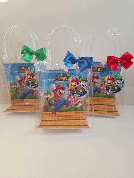 Sacolinha Cristal Personalizada 15x13 Super Mário