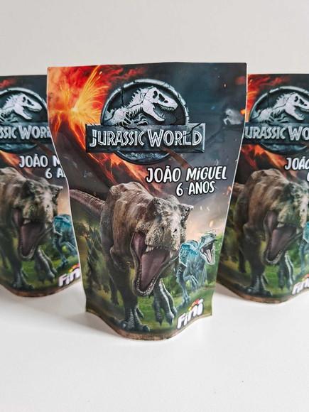 Saquinho Zip com Bala Fini 10x15 Dinossauro