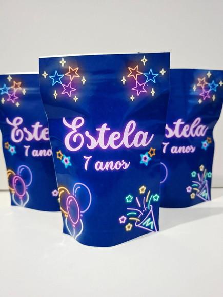 Saquinho Zip com Bala Fini 10x15 Neon