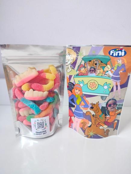 Saquinho Zip com Bala Fini 10x15 Scooby Doo