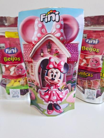 Saquinho Zip com Bala Fini 12x19,5cm Minnie
