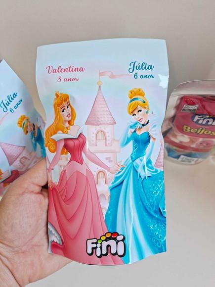 Saquinho Zip com Bala Fini 12x19,5cm Princesas