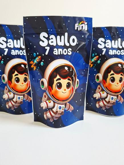 Saquinho Zip com Bala Fini 12x20 Astronauta