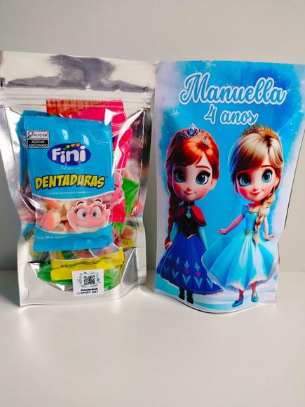 Saquinho Zip com Bala Fini 12x20 Frozen