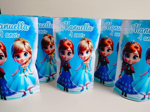 Saquinho Zip com Bala Fini 12x20 Frozen