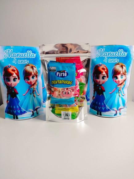 Saquinho Zip com Bala Fini 12x20 Frozen
