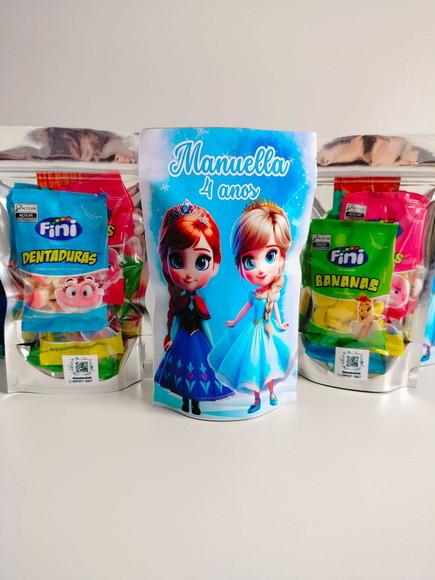 Saquinho Zip com Bala Fini 12x20 Frozen