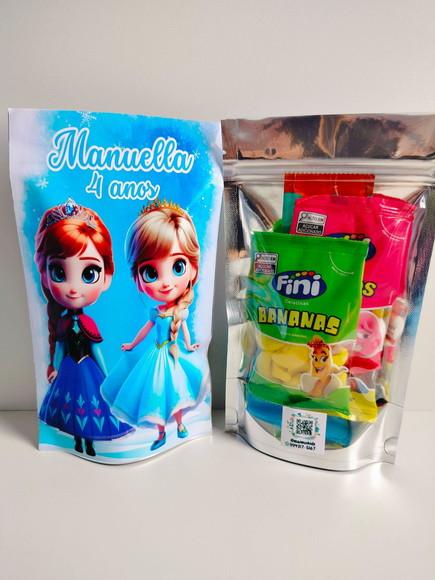 Saquinho Zip com Bala Fini 12x20 Frozen