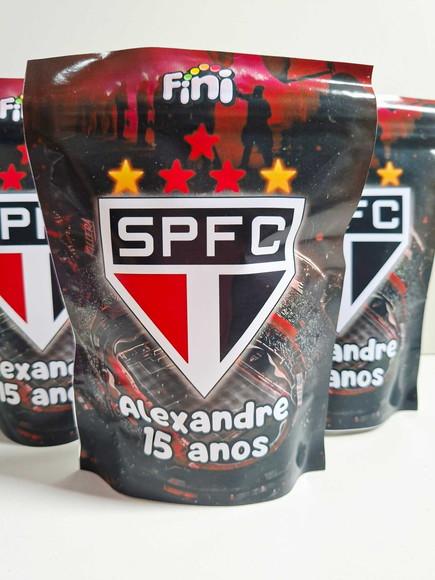 Saquinho Zip com Bala Fini 13x18cm Futebol