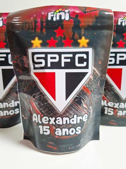 Saquinho Zip com Bala Fini 13x18cm Futebol
