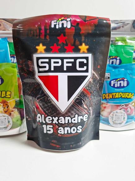 Saquinho Zip com Bala Fini 13x18cm Futebol