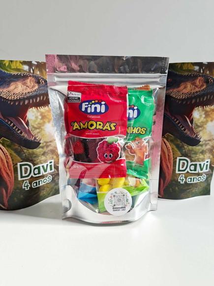 Saquinho Zip com Bala Fini 13x18cm Jurassic