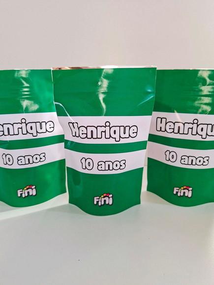 Saquinho Zip com Bala Fini 13x18cm Time de Futebol