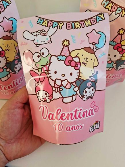 Saquinho Zip com Bala Fini 13x18cm Sanrio Hello Kitty