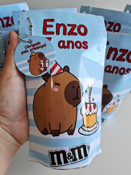 Saquinho Zip com M&ms 12x20 Capivara