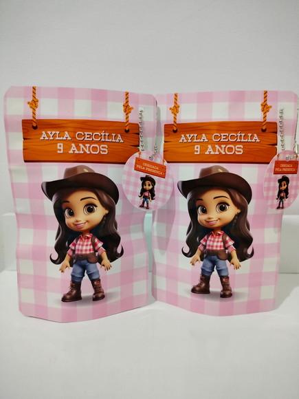 Saquinho Zip com Tag Lembrancinha 10x15 Boiadeira