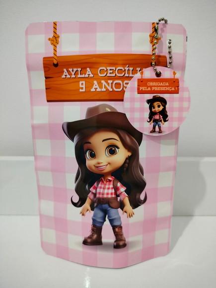 Saquinho Zip com Tag Lembrancinha 10x15 Boiadeira