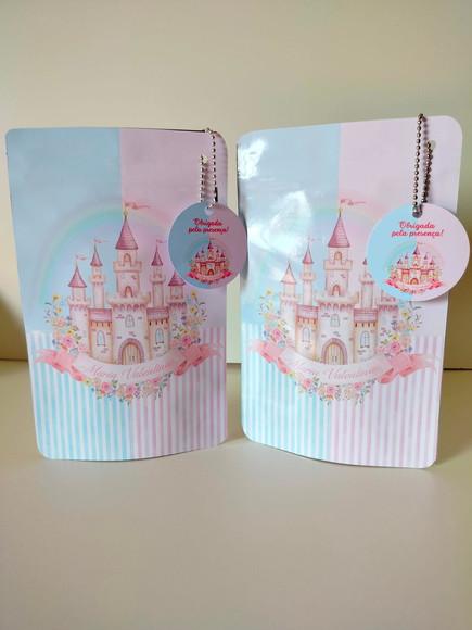 Saquinho Zip com Tag Lembrancinha 12x19,5 Castelo