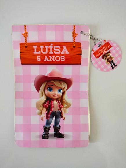 Saquinho Zip com Tag Lembrancinha 12x19,5 Boiadeira Loira