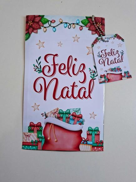 Saquinho Zip com Tag Lembrancinha 12x19,5 Natal