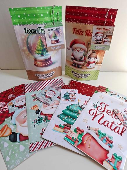 Saquinho Zip com Tag Lembrancinha 12x19,5 Natal