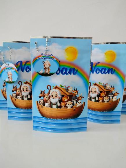 Saquinho Zip com Tag Lembrancinha 12x19,5 Noé