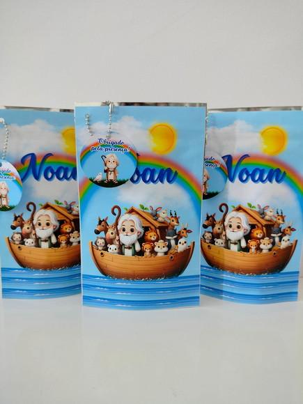 Saquinho Zip com Tag Lembrancinha 12x19,5 Noé