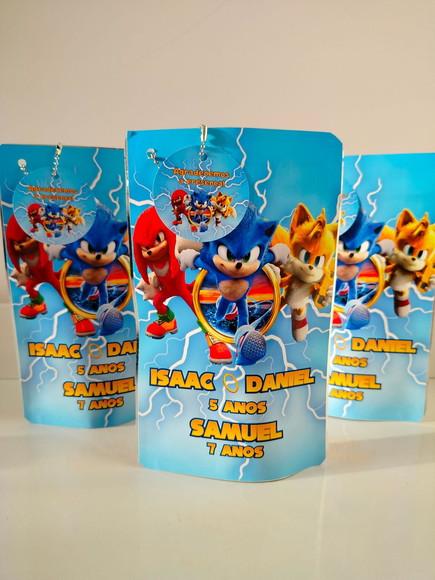 Saquinho Zip com Tag Lembrancinha 12x19,5 Sonic