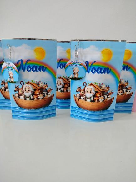 Saquinho Zip com Tag Lembrancinha 12x19,5 Noé