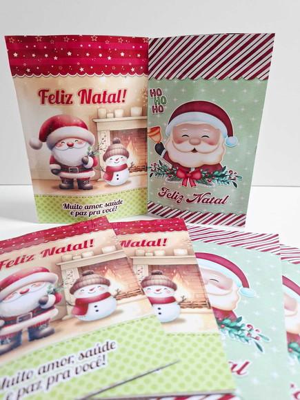 Saquinho Zip Lembrancinha 12x19,5 Natal