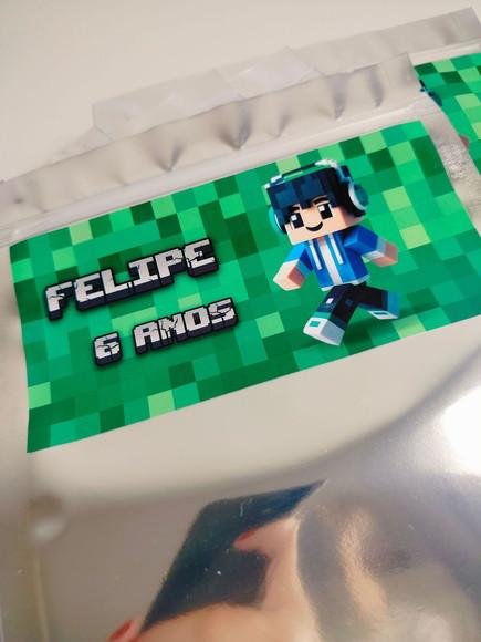 Saquinho Zip Lembrancinha 16x24 Minecraft