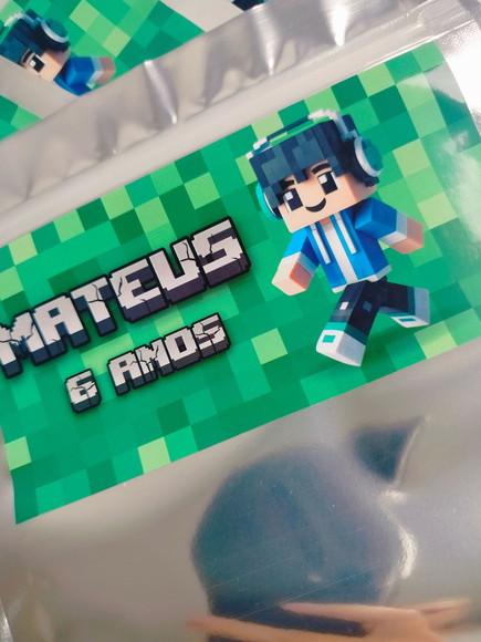 Saquinho Zip Lembrancinha 16x24 Minecraft