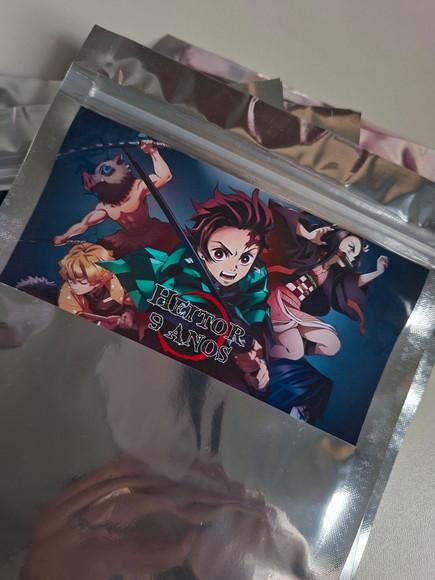 Saquinho Zip para Lembrancinha 16x24 Demon Slayer